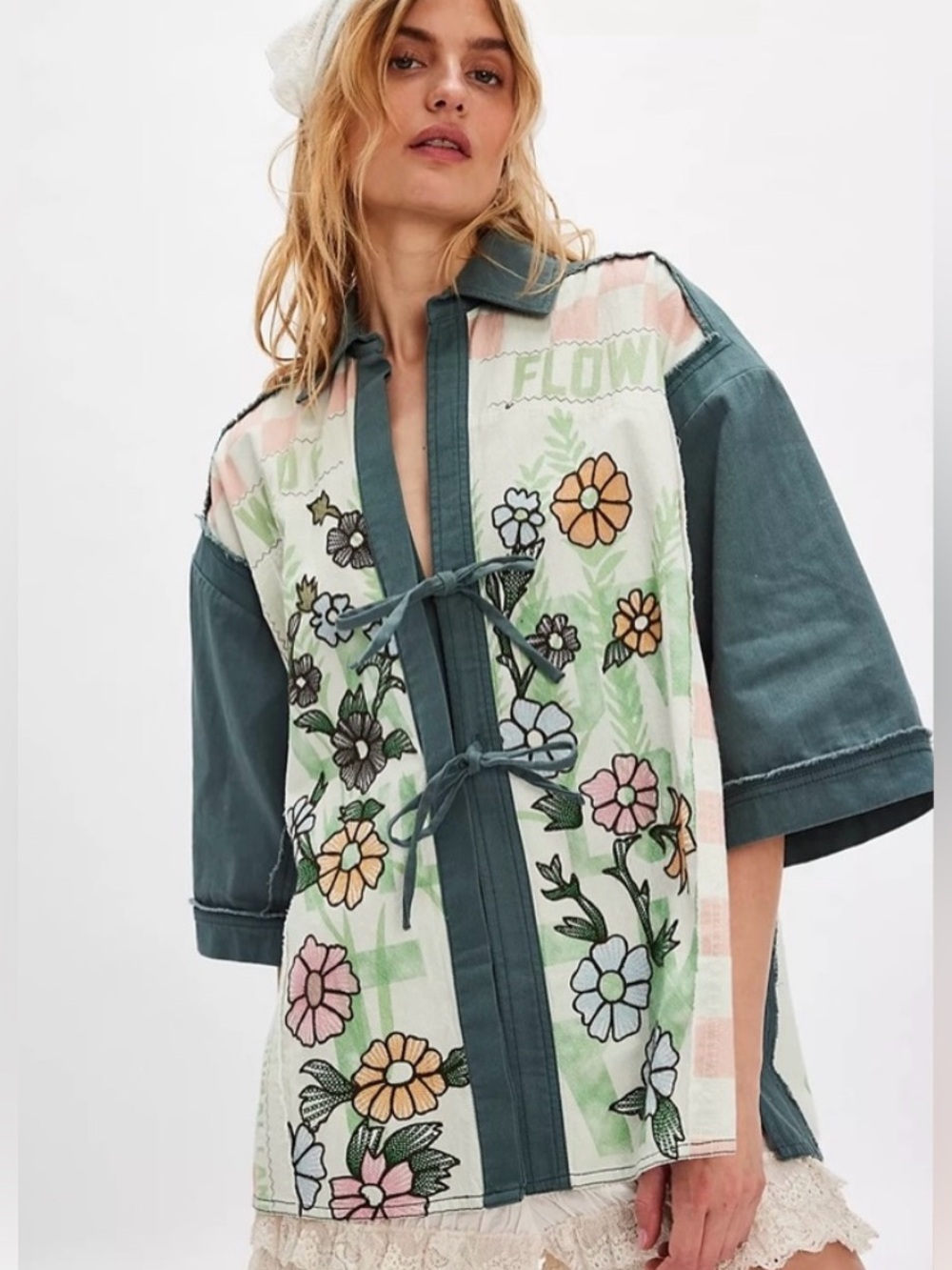 We The Free Pressed In Flowers Kimono